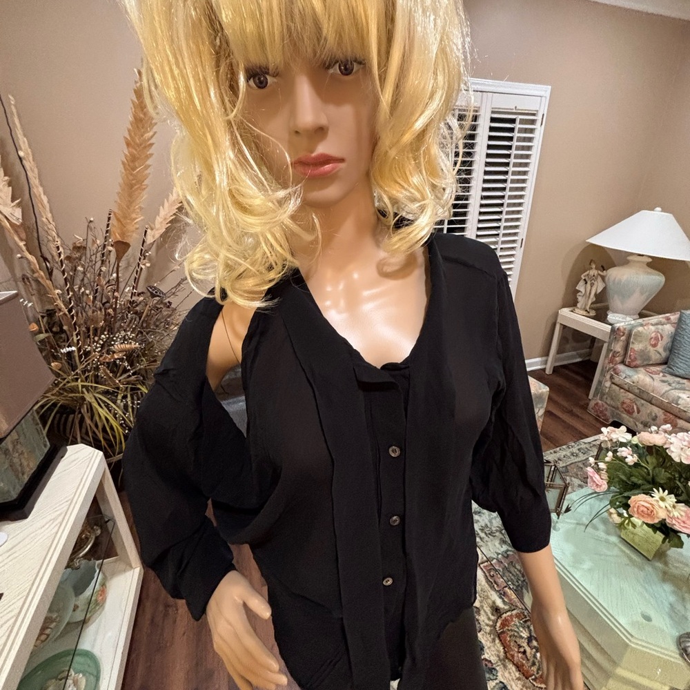 Viktor & Rolf Black Button-Front Blouse